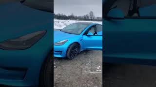 White door sills, white seats, white dash?🤍🩵 #tesla #model3 #wrap #car #whiteinterior