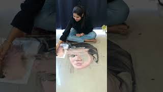 PORTRAIT Rangoli 🤩 | shikha's rangoli   #shorts #3dartwork #rangoli