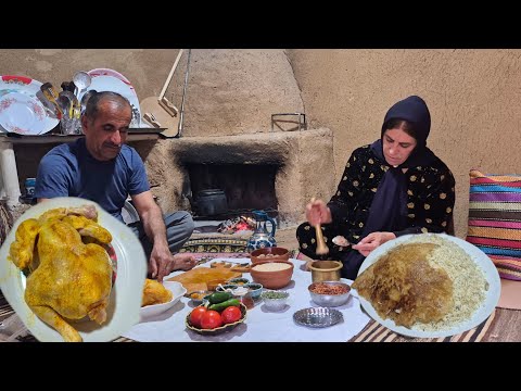 Village Life in Iran | Cooking a Delicious Stuffed Chicken Over Open Fire