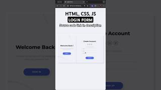 Modern Login & Register Page | HTML CSS & JS  #shorts #coding #css #programming #viral #animation