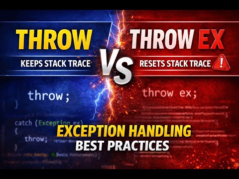 Throw vs Throw Ex in C# Explained  | Exception Handling Best Practices