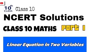 Class 10 Maths Linear Equation in Two Variables | Part -1 All Solved Questions Answers | Class 10