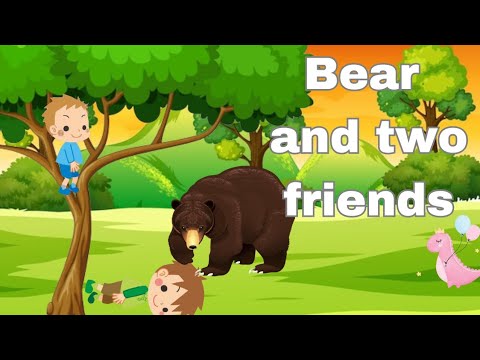 Bear and two friends story | Two friends and bear story | moral stories | stories for kids | #anime