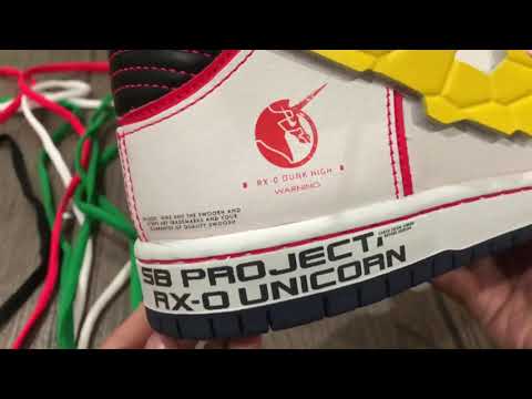 Sticker placement Nike SB Dunk High Gundam