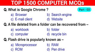 🔥1500 Computer Fundamentals MCQs – Part 3 | Crack Any Exam Easily!  