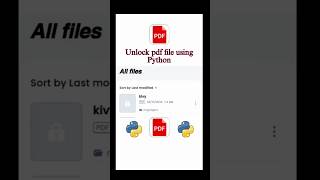 unlock locked pdf file using python #python #hacker #hackingorsecurity #pdf #pdfpattern #
