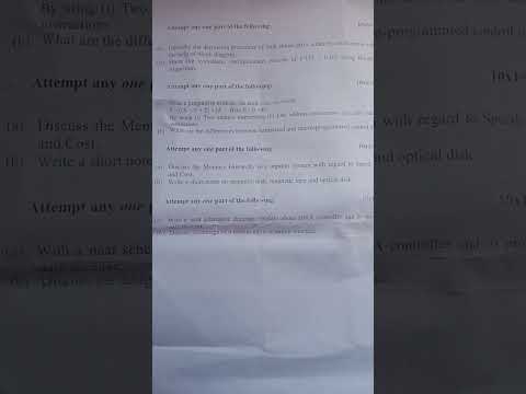 Computer Organization And Architecture B.Tech 3rd Sem Previous Year Question Paper in AKTU