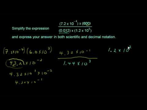 Simplifying an Expression Using Scientific Notation
