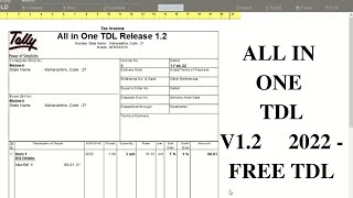 Tally TDL  All in One TDL V1.2 | Free TDL | Tally Customization | Tally Prime | Tally Module | TDL