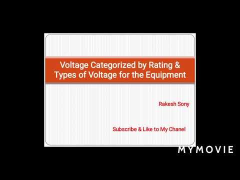 Categorized the voltage & types of voltage for equipment