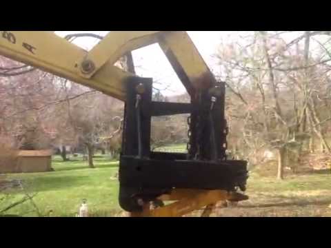 York Rake On A Backhoe/Mounting a York rake in place of backhoe bucket