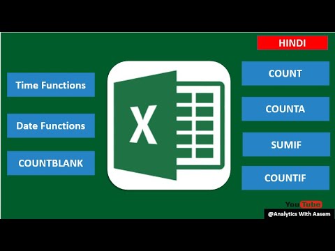 1 - MS Excel Time & Date Functions | COUNT vs COUNTA | COUNTBLANK | COUNTIF and SUMIF
