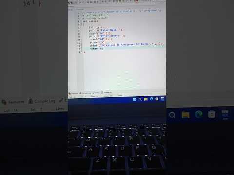 #8 How to print Power of a number in C programming. please subscribe my channel #coding