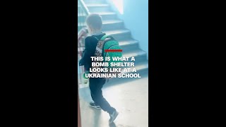 This is what a bomb shelter looks like at a Ukrainian school