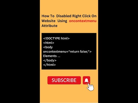 How To Disabled Right Click On Website?