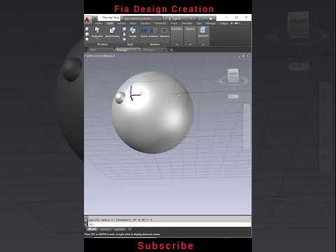 3d Sphere  Command In Auto Cad #design #trendingshorts #autocad #shortvideo #2d #fiadesigncreation