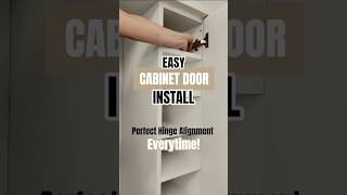 Easy Cabinet Door Install with Scrap Wood Hinge Guide + KregJig #DIYhack #cabinetbuild #KregJig