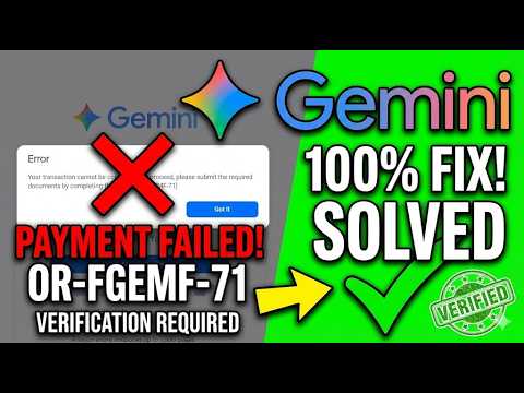 100% Fix! Gemini Payment Verification Failed & Error Code OR-FGEMF-71