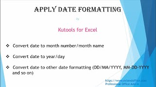 Quickly convert date to other date formatting in Excel using Kutools