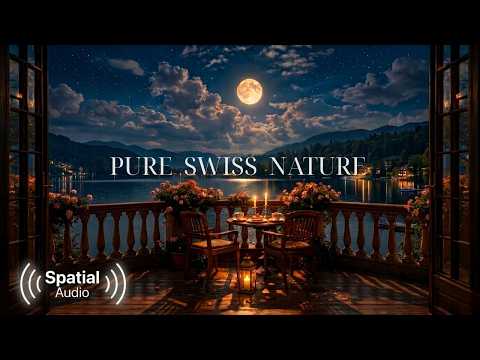 Switzerland 4K Night Lake Ambience (No Music) | Samsung Frame TV Art & Pure Nature Sounds