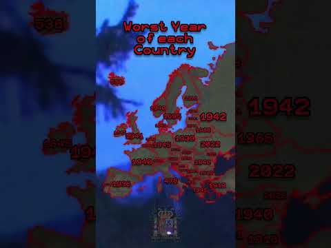 Worst Year of each Country. #history #sad #past #year #country #europe #mapping