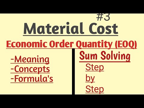 Economic Order Quantity (EOQ). (Meaning, Concepts, Formulas with Sum Solving) CA/BCOM/CMA