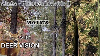 Alaska 1795 BlindTech Invisible II  w/ simulated deer vision on 14 Backgrounds.