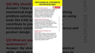 Mechanical Engineering Interview Questions and Answers | Mechanical Engineer Job Interview