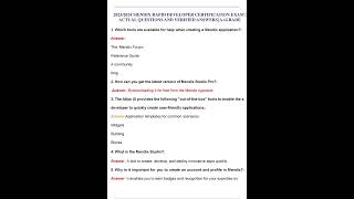 2025 MENDIX RAPID DEVELOPER CERTIFICATION EXAM  ACTUAL QUESTIONS AND VERIFIED ANSWERS A+GRADE