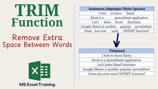 TRIM Function in Excel | Remove Extra Space Between Words