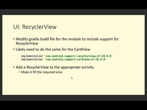 CO5225 Android / Kotlin Lecture 5 - RecyclerViews