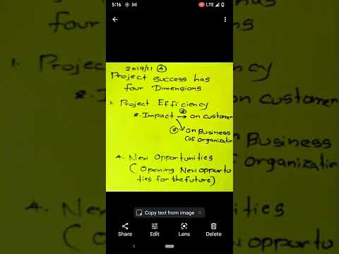 Dimensions of Project Success