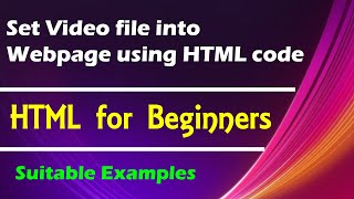 HTML | Set video in web page using HTML coding