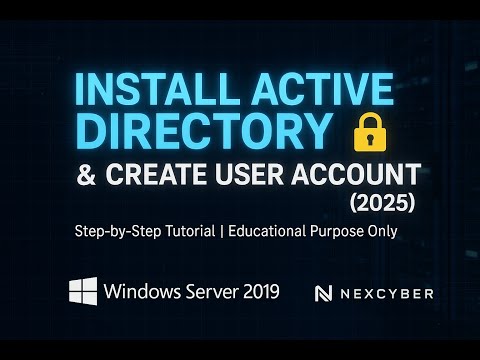 Install Active Directory (AD) & Create User Account in Windows Server 2019 | Step-by-Step Tutorial 🔥