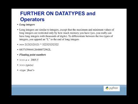 Operators and Datatypes in Python