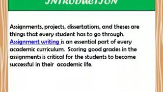 Online Assignment Writing Service