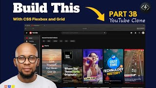 Build YouTube Clone with HTML CSS Projects – Part 3B (CSS Flexbox + CSS Grid Layout 2026) 