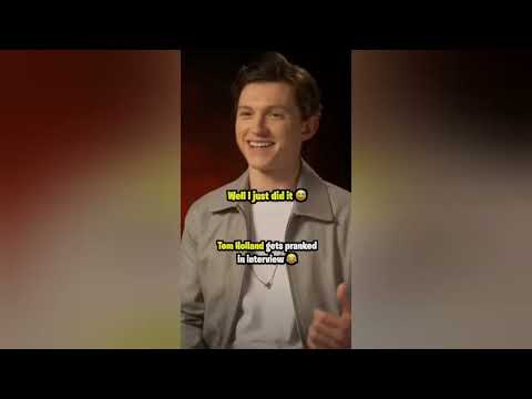 He was so patient and sweet🥰 Tom Holland pranked 😆 | #tomholland #interview #prank