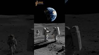 Handshake on the Moon 🤝🌕 #MoonMission #AstronautLife #HumanityInSpace