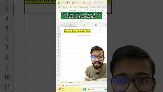 Don't type Current Date & Time Manually in Excel‼️Instead Use Amazing Trick #shorts #excel #shortcut