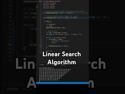Linear search algorithm in C++ #linearsearch #algorithm  #programmingtutorial #cpp #softwareengineer