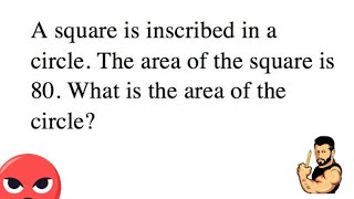1 Geometry equation - circle & square. Math for SAT, GMAT, GRE, Geometry & Algebra class.