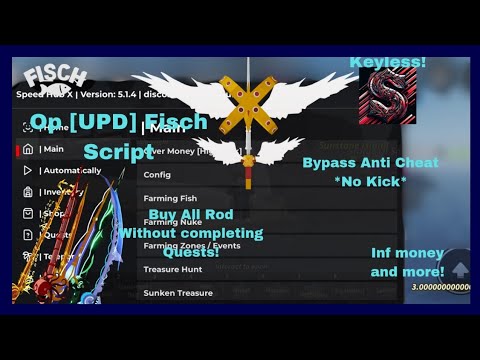 [UPD] Roblox Fisch Script |Speed Hub X| *No Key* - Auto Fish, Inf money and Unlock all rod *No Kick*