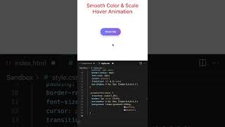 Smooth Color & Scale Hover Animation HTML and CSS #shorts