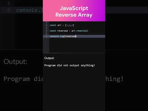JavaScript Reverse Array #coding #js #javascript #frontend #webdevelopment #webprogramming