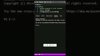 python program to print calendar #python #programming #coding #shortsaday #calendar #calendarprogram