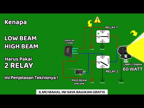 Kenapa Lampu Tembak 2 MODE Harus Pakai 2 RELAY ? | ini penjelasan teknisnya !