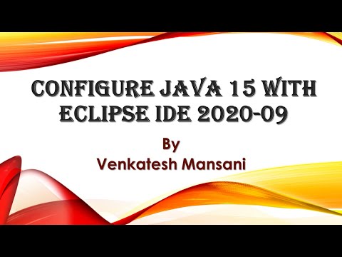 Configure Java 15 with Eclipse IDE 2020-09