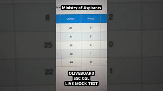 OLIVEBOARD LIVE Mock Test scorecard | SSC CGL Tier1️⃣ | Full Video on my channel 👍 #shorts