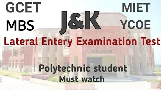 J&K LEET (lateral entry examination test)